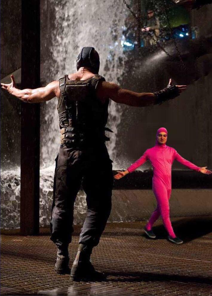 Pink Guy vs Bane meme template - Pink Guy vs Bane