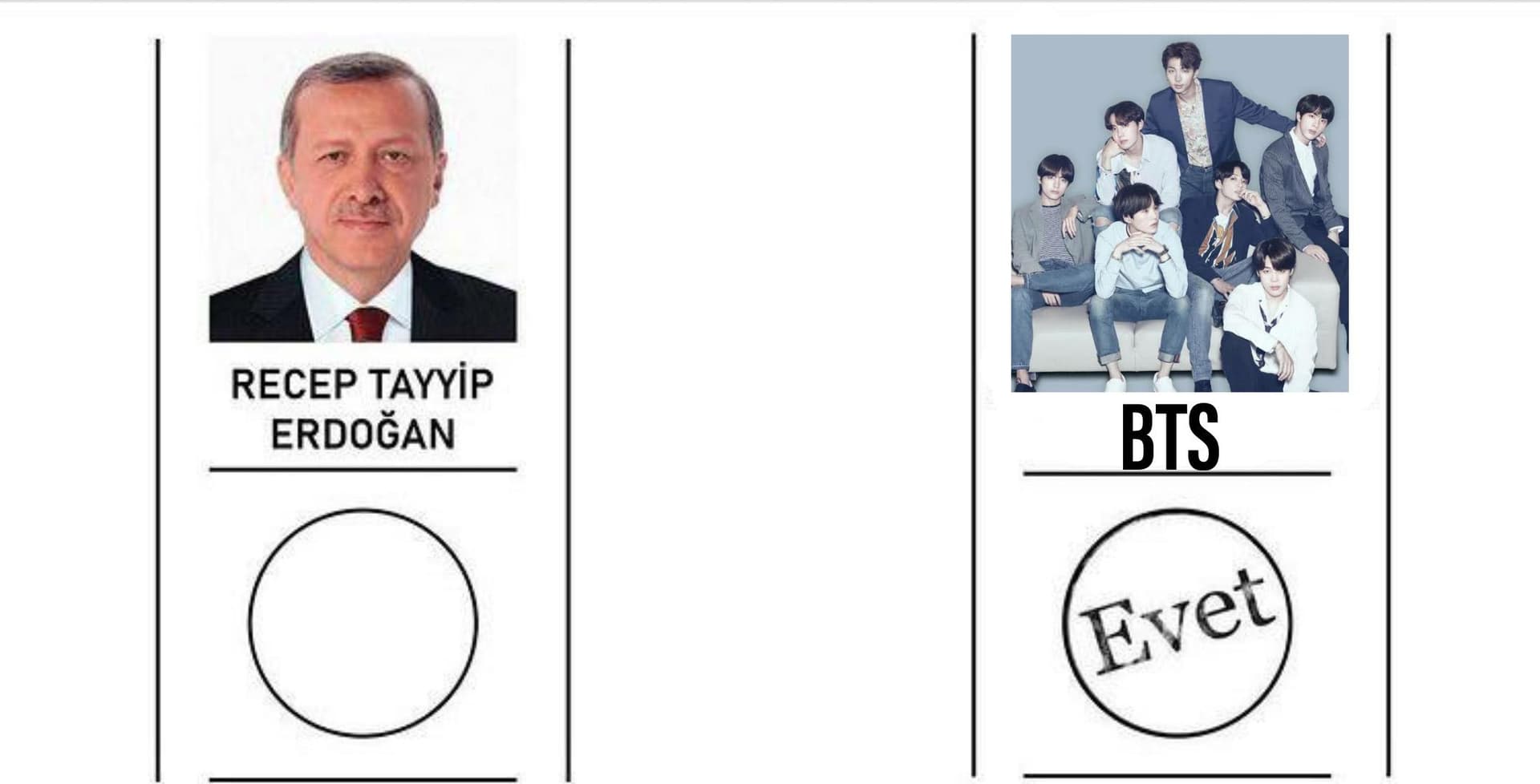 2023 Turkish Presidential Election Ballot meme template - 2023 Turkish Election Ballot