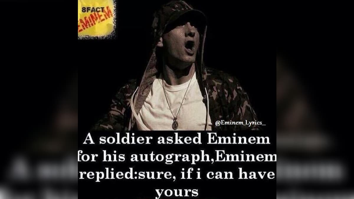 A Soldier Asked Eminem For His Autograph meme template - A Soldier Asked Eminem