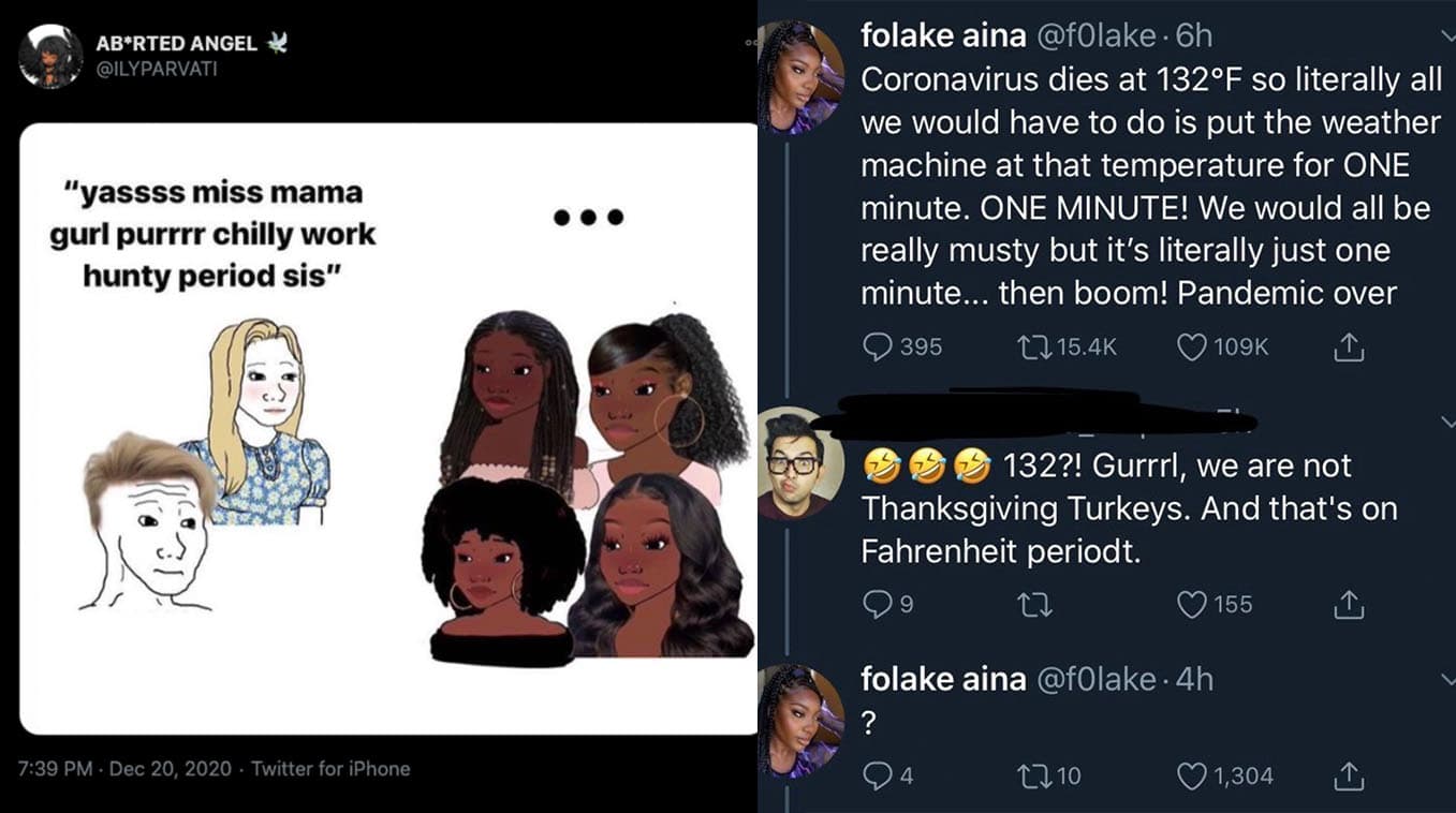 AAVE / African American Vernacular English meme template - AAVE