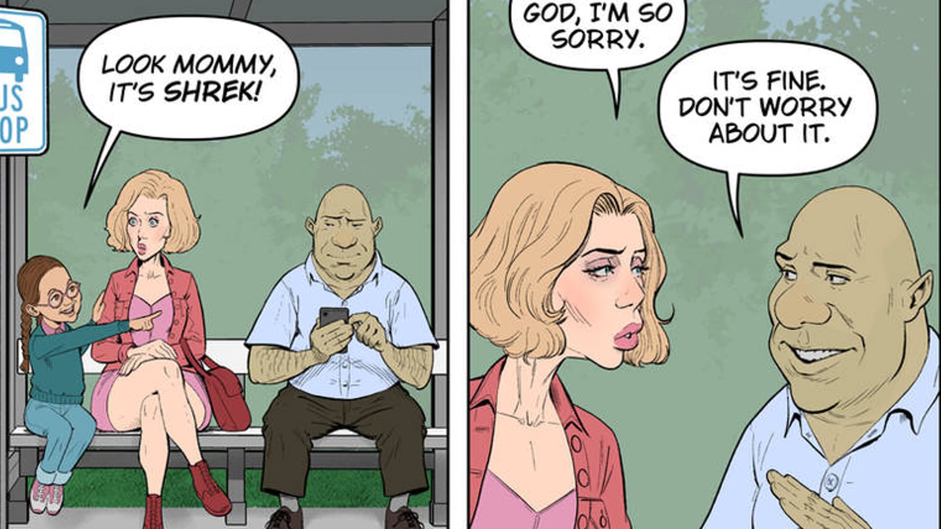 Absolutely Not Go Fuck Yourself / Look Mommy It's Shrek meme template - Absolutely Not Go Fuck Yourself