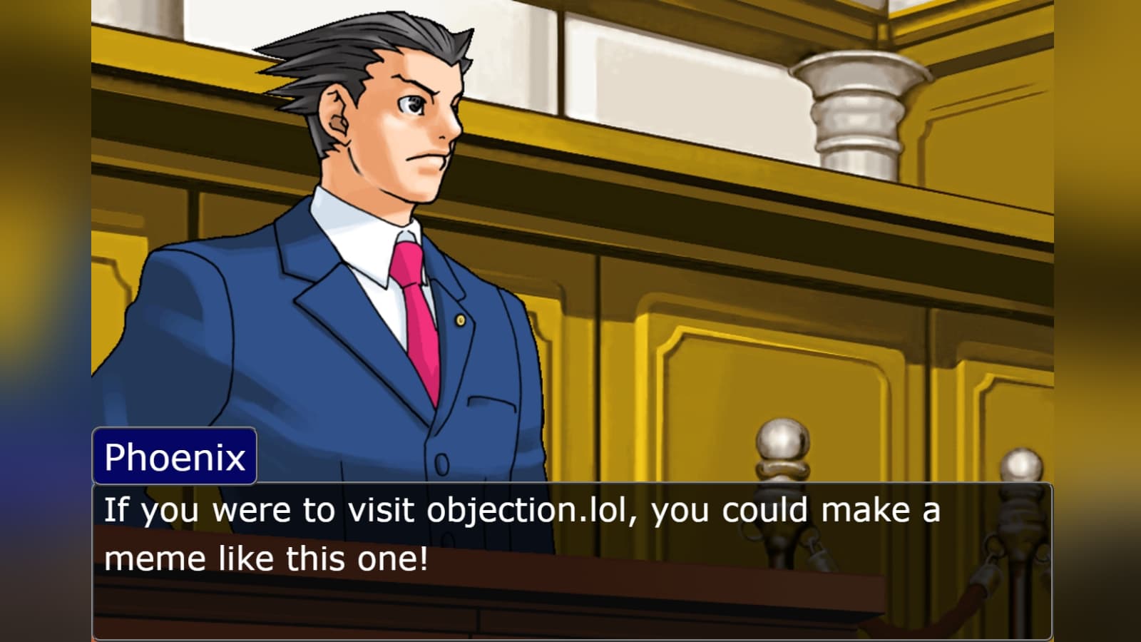 Ace Attorney Courtroom Argument Generators / objection.lol meme template - Ace Attorney