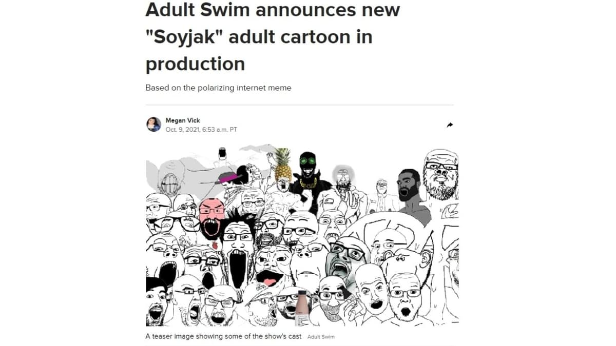Adult Swim Soyjak Cartoon meme template - Adult Swim Soyjak