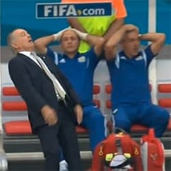 Alejandro Sabella's Falling Reaction meme template - Alejandro Sabella Falling