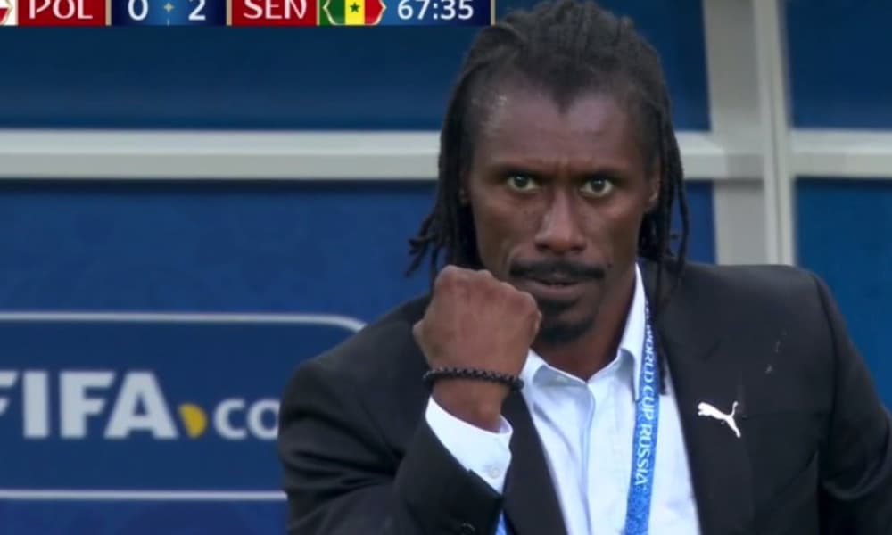 Aliou Cissé Celebration GIFs meme template - Aliou Cisse Celebration GIF
