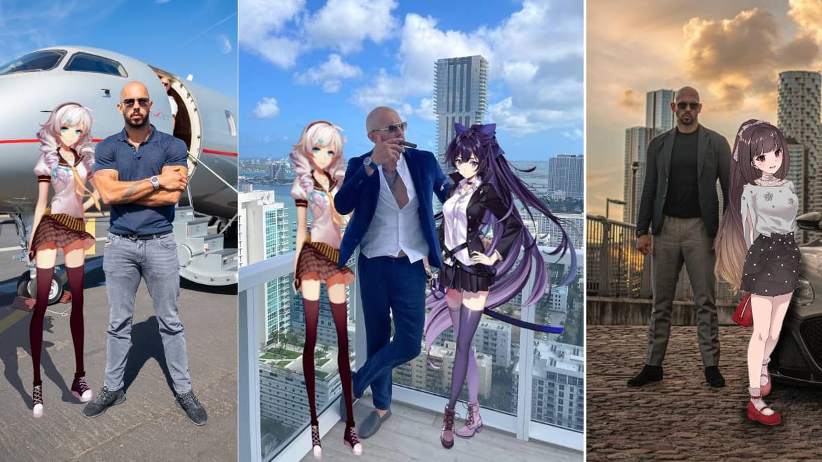 Andrew Tate Anime Girl Selfies meme template - Andrew Tate Anime