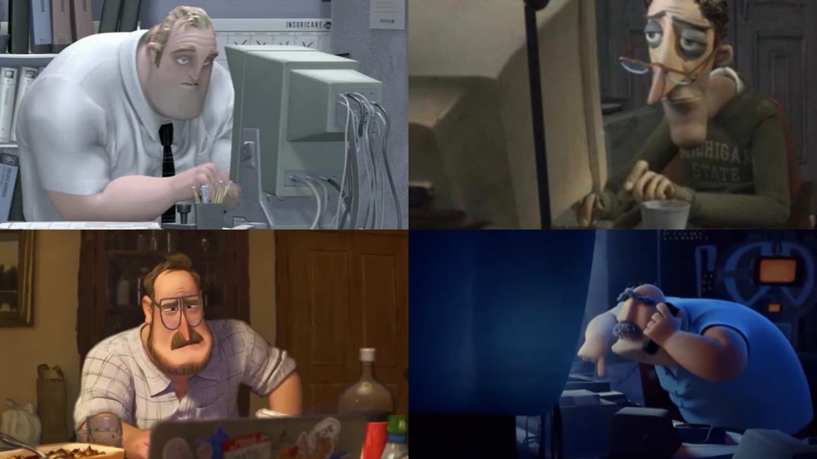 Animated Dads on Computers meme template - Animated Dads on Computers