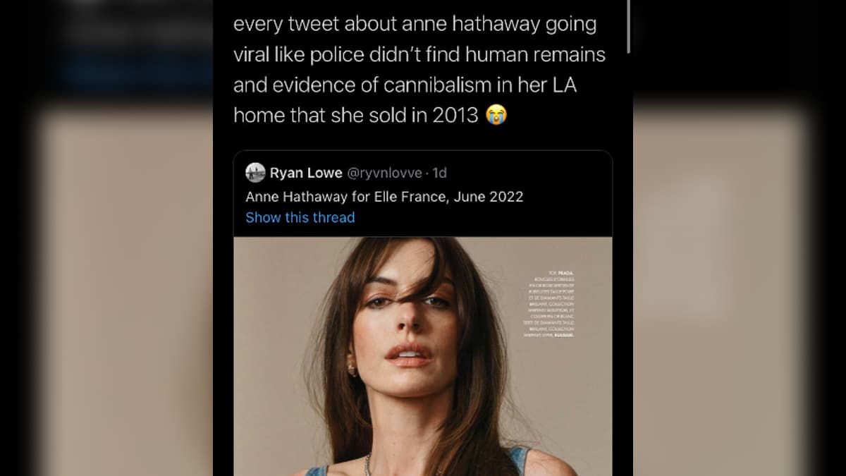 Anne Hathaway Cannibalism Copypasta meme template - Anne Hathaway Cannibalism