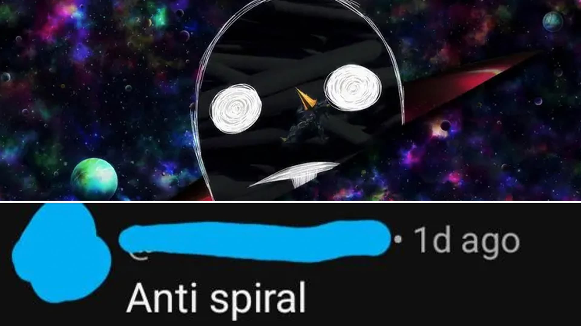 Anti-Spiral YouTube Comments meme template - Anti-Spiral