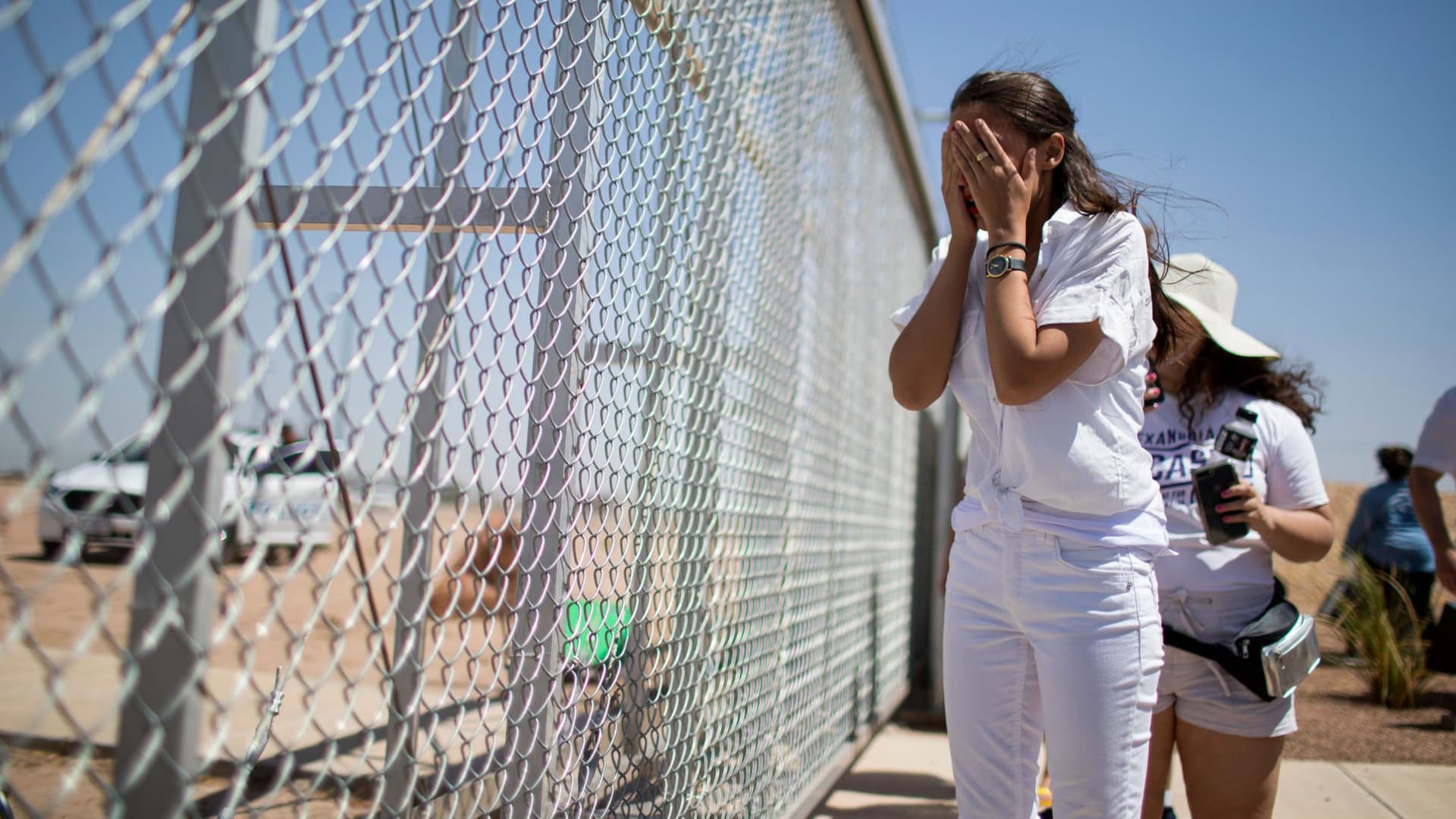 AOC Visiting Migrant Detention Facility meme template - AOC Crying