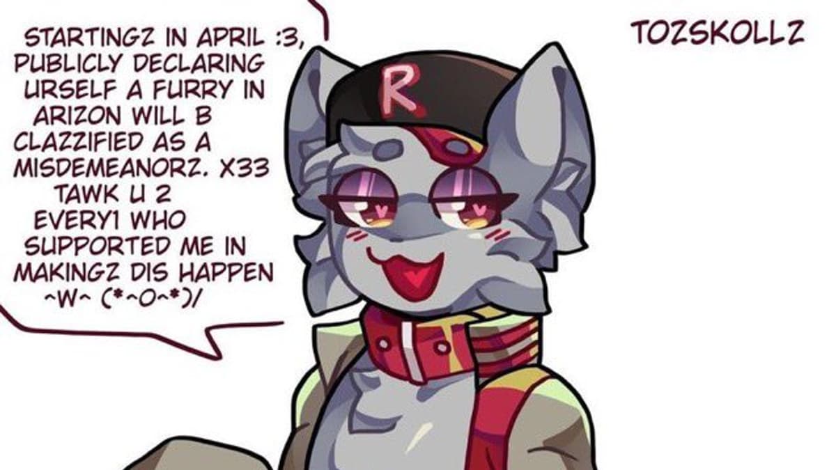 Arizona Anti-Furry Bill Hoax meme template - Arizona Anti-Furry Bill