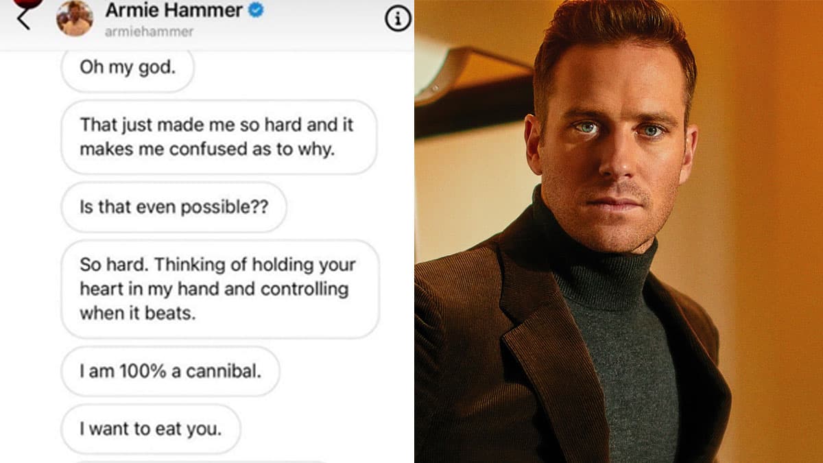 Armie Hammer's "I Am 100 Percent a Cannibal" Leaked DMs meme template - Armie Hammer Cannibal