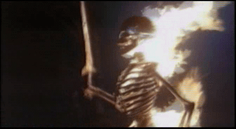 Army Of Darkness Skeleton On Fire meme template - Army Of Darkness Skeleton
