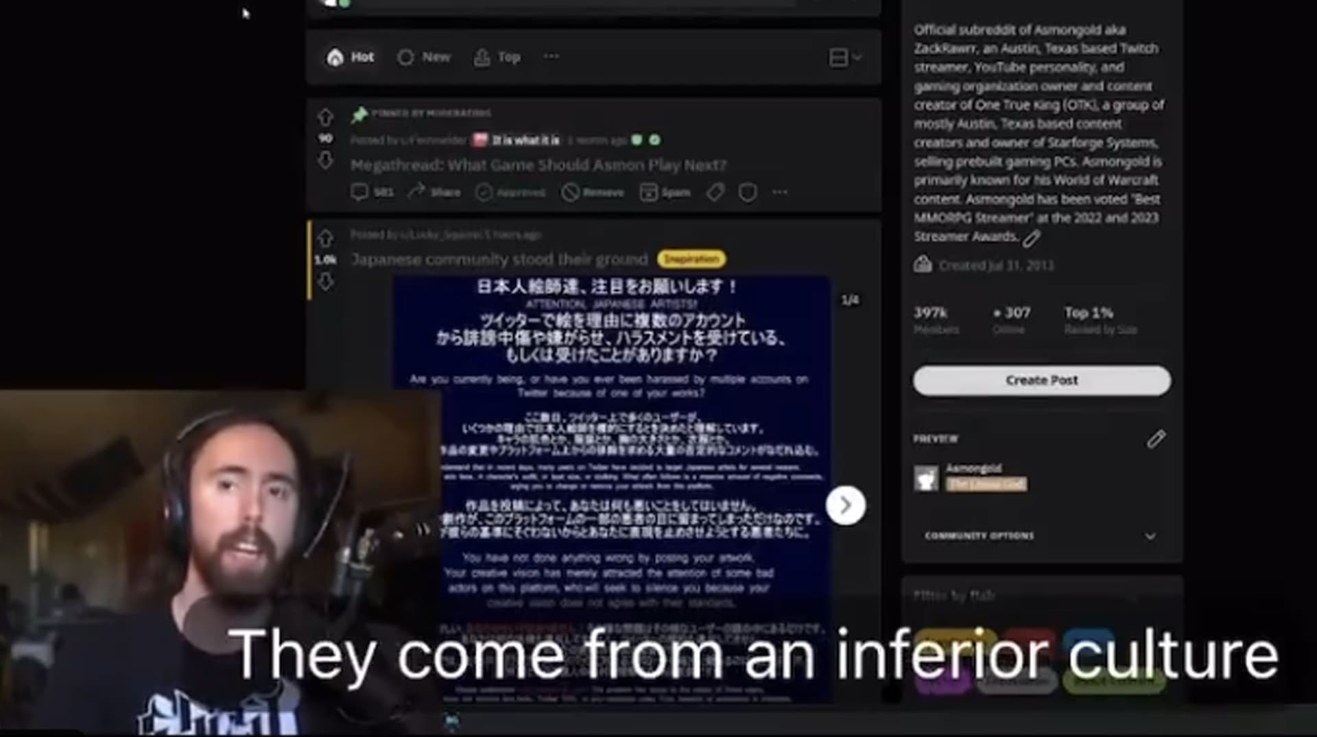 Asmongold Palestine Comments Controversy meme template - Asmongold Palestine controversy