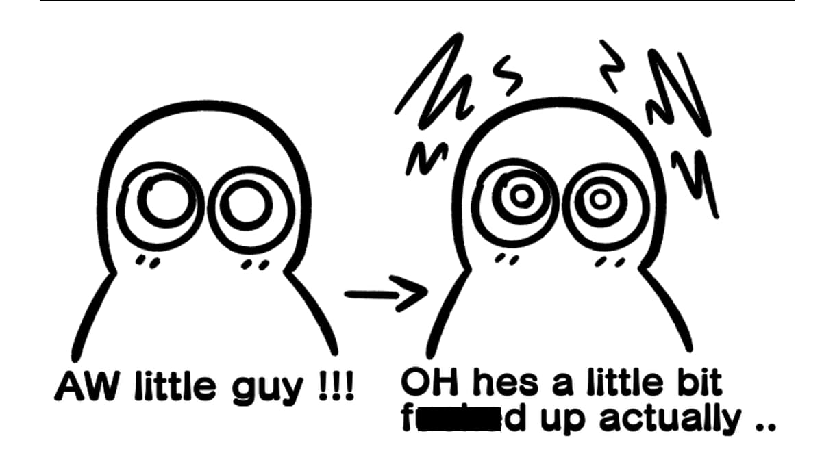 Aw Little Guy!!! Oh He's A Little Bit Fucked Up Actually meme template - Aw Little Guy