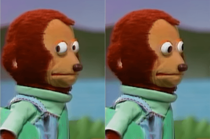 Awkward Look Monkey Puppet meme template - Awkward Look Monkey Puppet