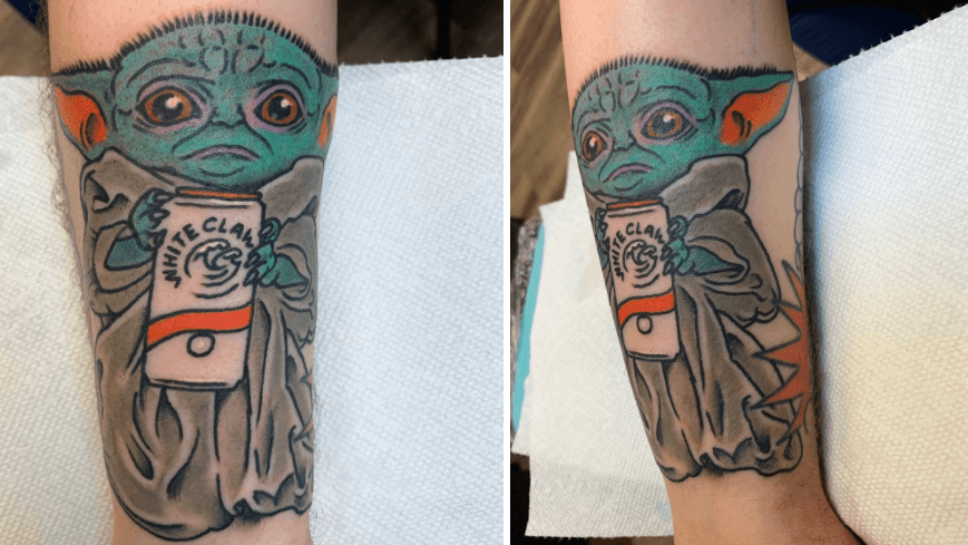 Baby Yoda Tattoo meme template - Baby Yoda Tattoo Maker