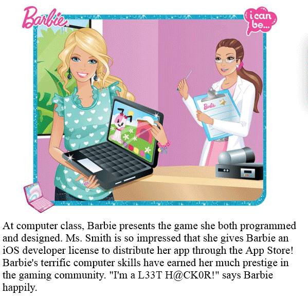 Barbie: I Can Be a Computer Engineer Parodies meme template - Barbie: I Can Be a Computer Engineer Parodies