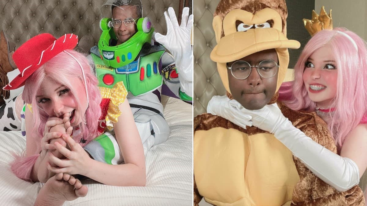 Belle Delphine and Twomad Photoshoot meme template - Belle Delphine Twomad