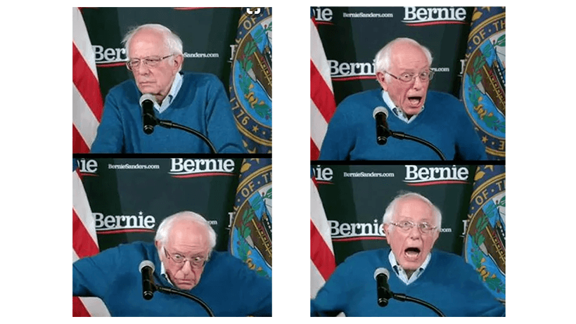Bernie Sanders Iowa Victory Speech Reactions meme template - Bernie Sanders