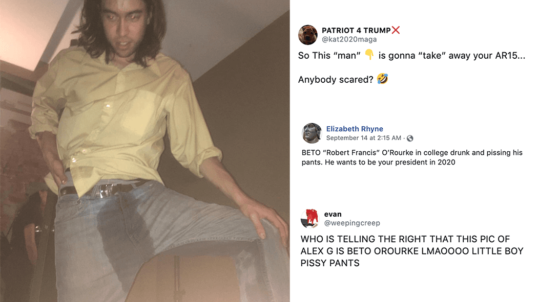 Beto O'Rouke's Pissy Pants Photo meme template - Beto O'Rourke Pissy Pants