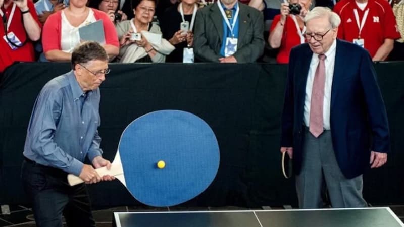 Bill Gates' Giant Ping Pong Paddle meme template - Bill Gates Ping Pong