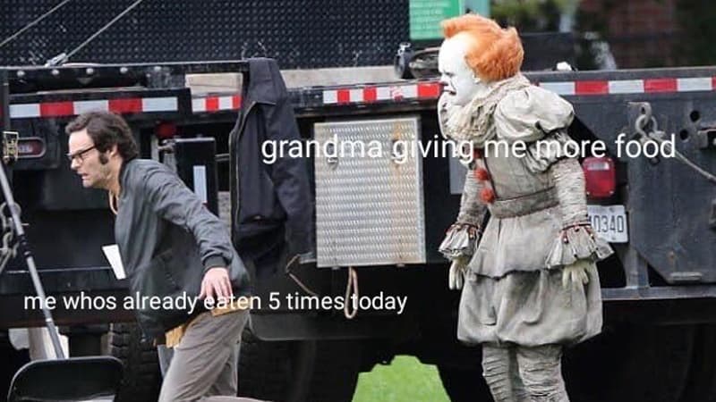 Bill Hader Running From Pennywise meme template - Bill Hader Running From Pennywise