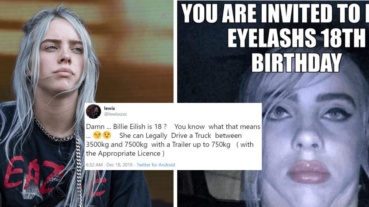 Billie Eilish's 18th Birthday meme template - Billie Eilish 18th Birthday