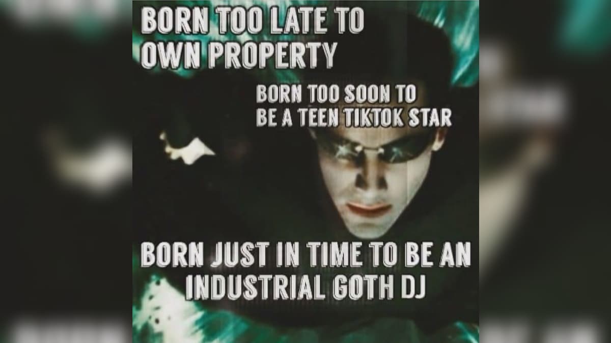 Born Too Late to Own Property, Born Too Soon to Be a Teen TikTok Star, Born Just In Time To X meme template - Born Too Late To Own Property