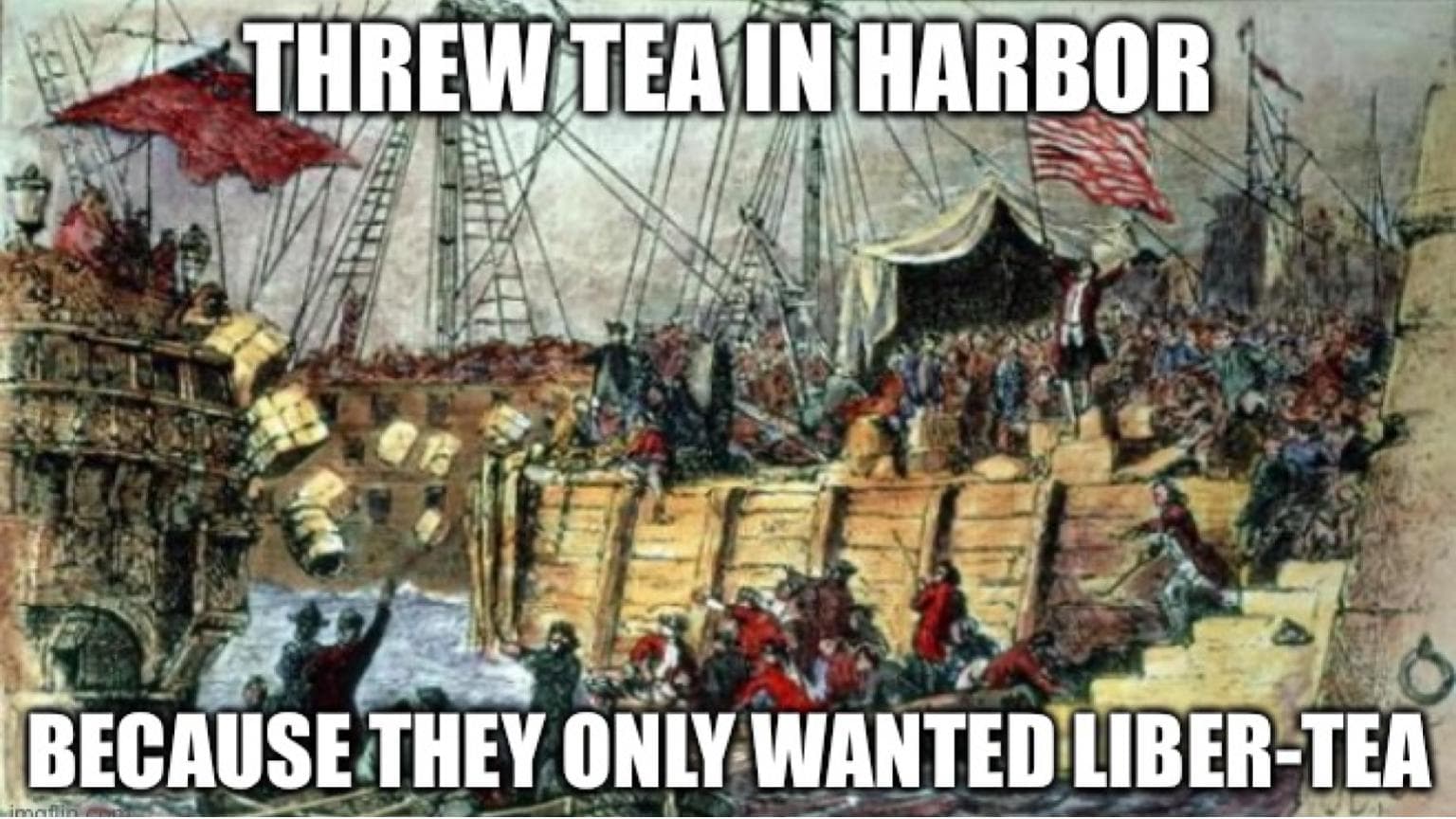 Boston Tea Party / Libertea meme template - Boston Tea Party