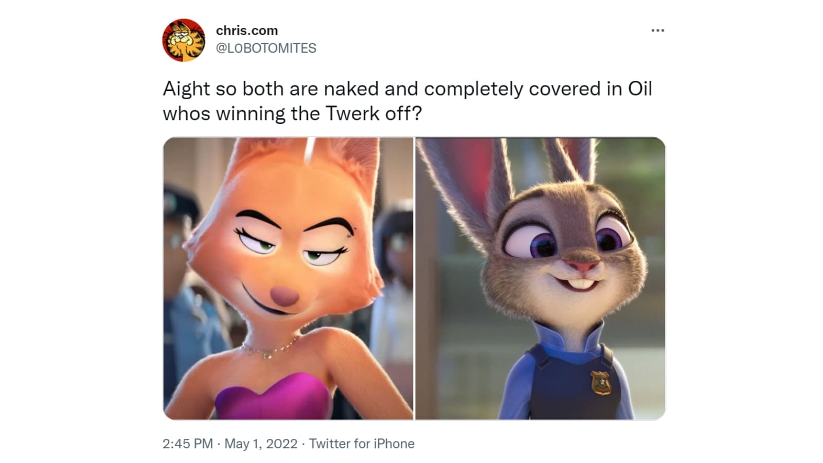 Both Are Naked and Covered in Oil, Who's Winning the Twerk-off? meme template - Both Naked and Covered in Oil