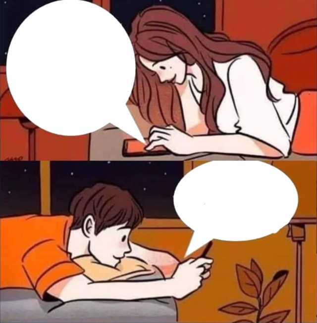 Boy and Girl Texting meme template - Boy and Girl Texting