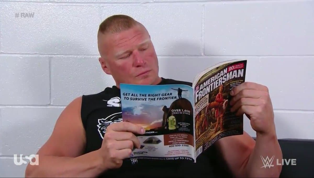 Brock Lesnar Reading a Magazine meme template - Brock Lesnar Reading