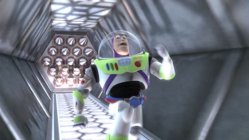 Buzz Lightyear Outruns Spikes meme template - Buzz Lightyear Outruns Spikes