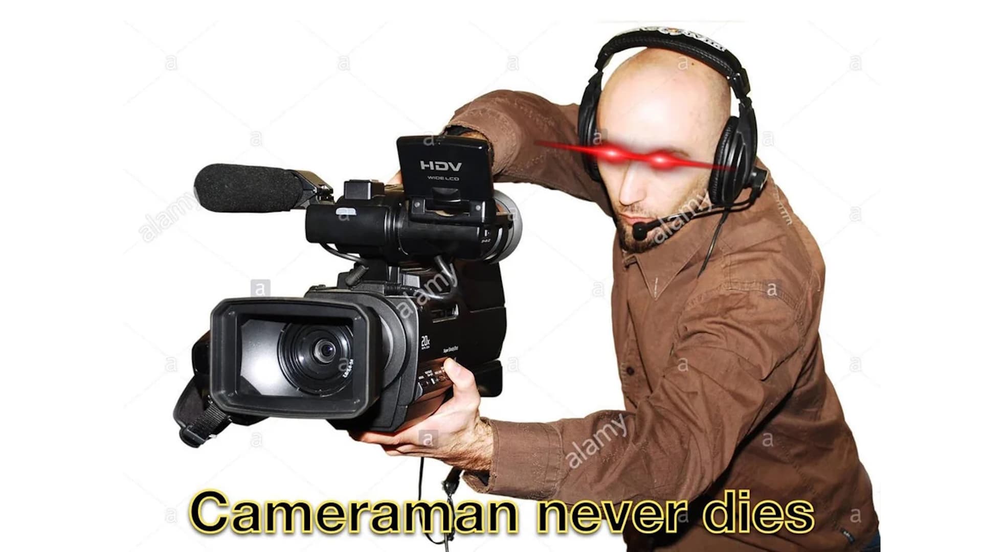 Cameraman Never Dies meme template - Cameraman Never Dies