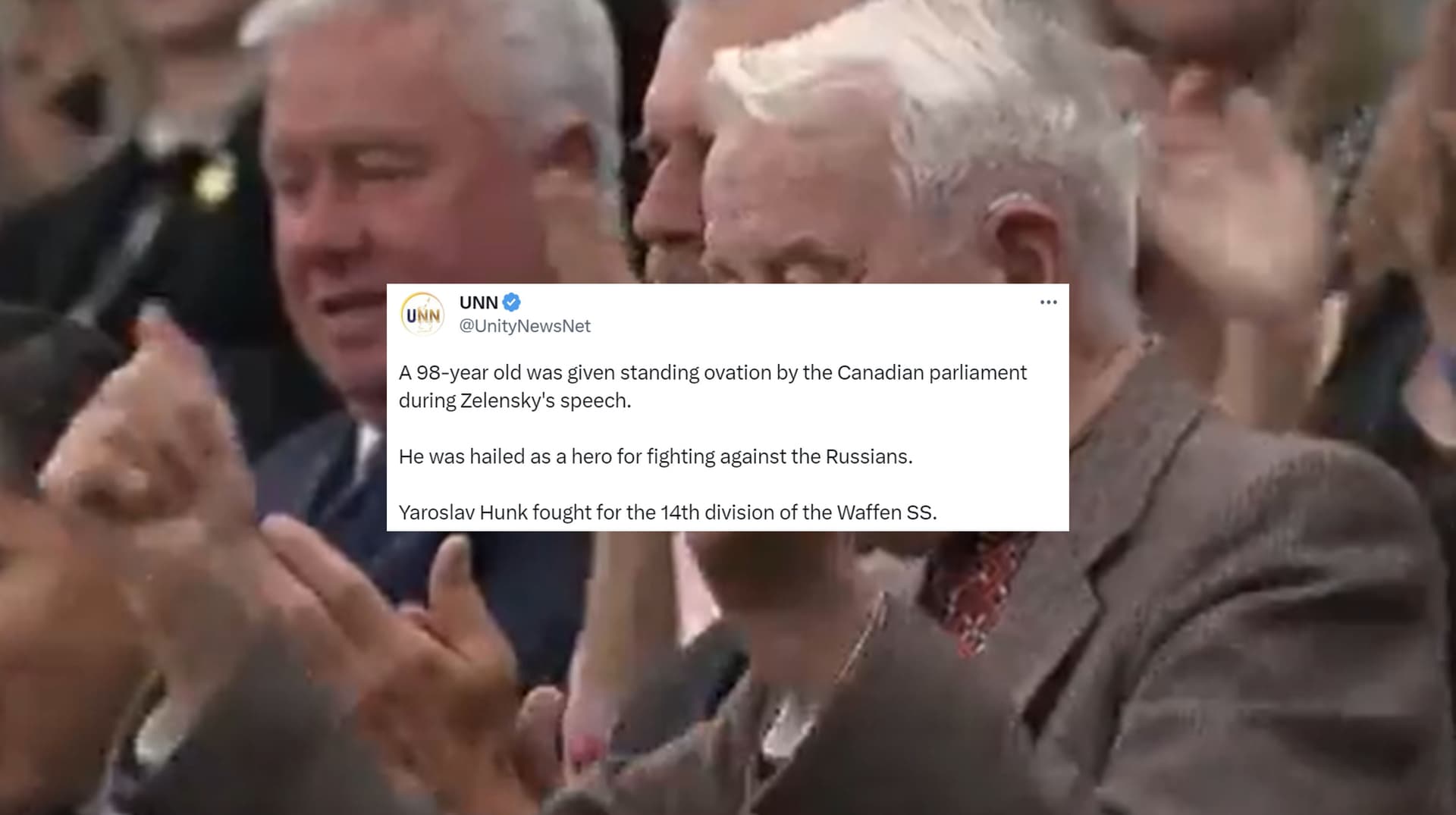 Canadian Parliament Applauding Former Nazi meme template - Canadian Parliament Applauding