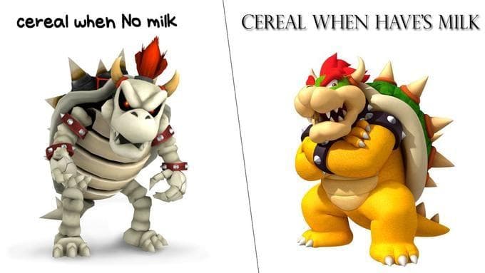 Cereal When Haves Milk meme template - Cereal When Haves Milk