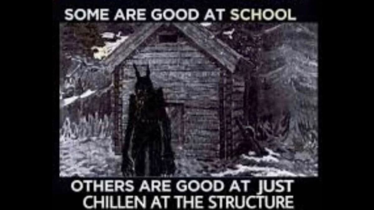 Chillin' / Chillen At The Structure meme template - Chillen At The Structure