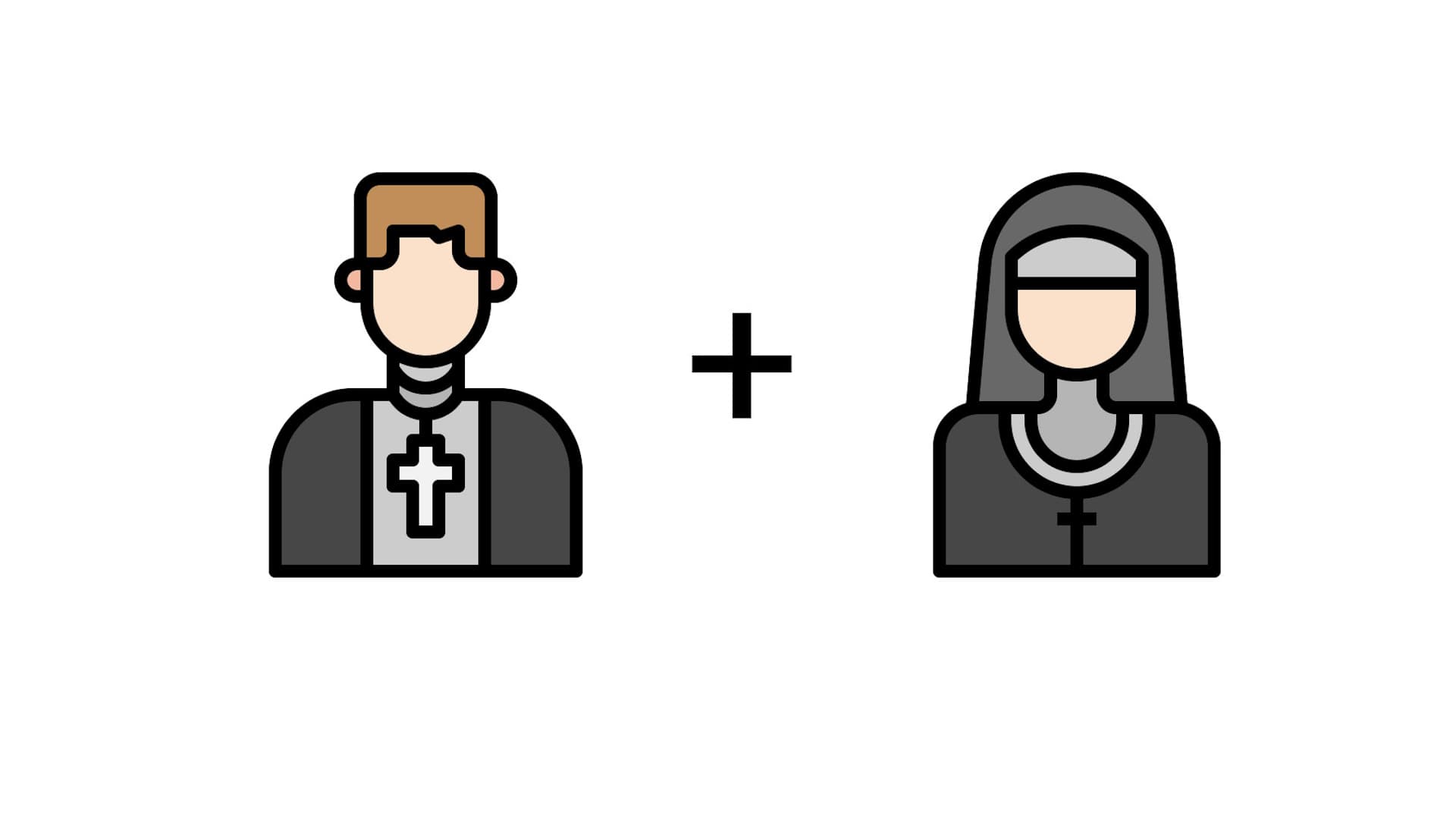 Church of Fudge / 1 Priest 1 Nun meme template - Church of Fudge