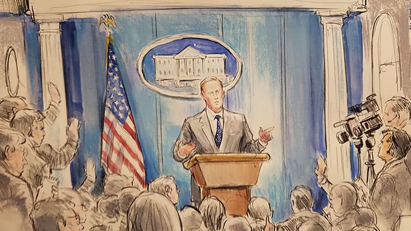 CNN White House Press Briefing Sketch meme template - CNN White House Sketch