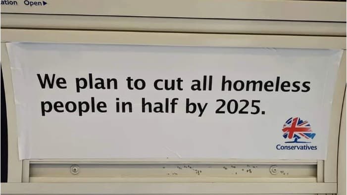 Cut Homeless People In Half by 2025 meme template - Cut Homeless People In Half
