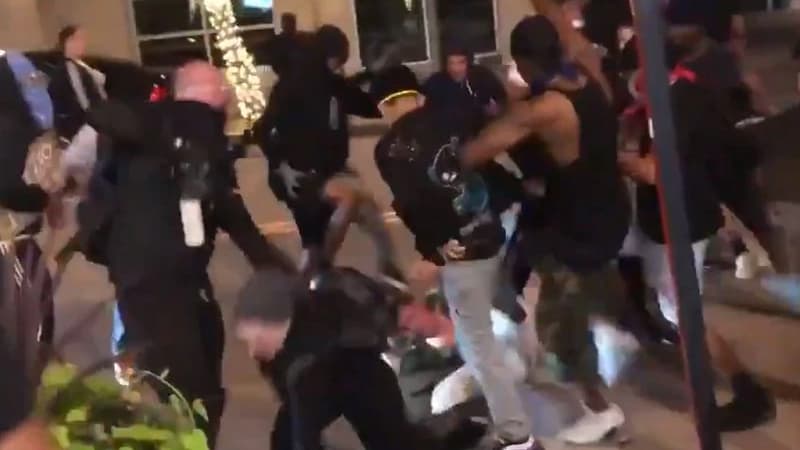 Dallas Sword Guy vs. Protesters meme template - Dallas Sword Guy