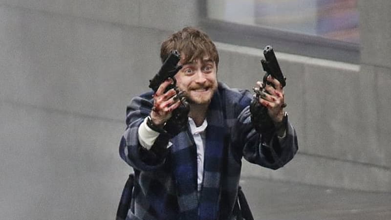 Daniel Radcliffe Holding Two Guns meme template - Daniel Radcliffe Holding Two Guns