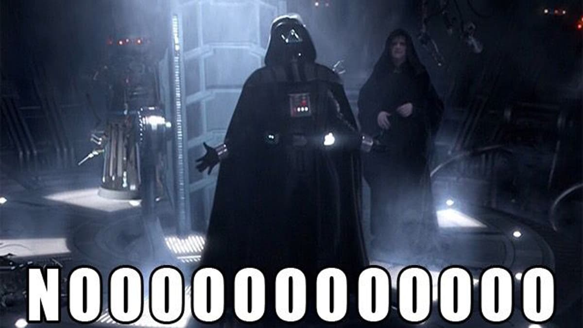 Darth Vader's "Noooo!" meme template - Darth Vader Noooo