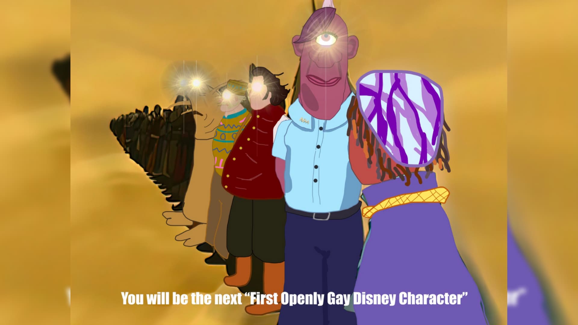 Disney's First Gay Character meme template - Disney First Gay Character