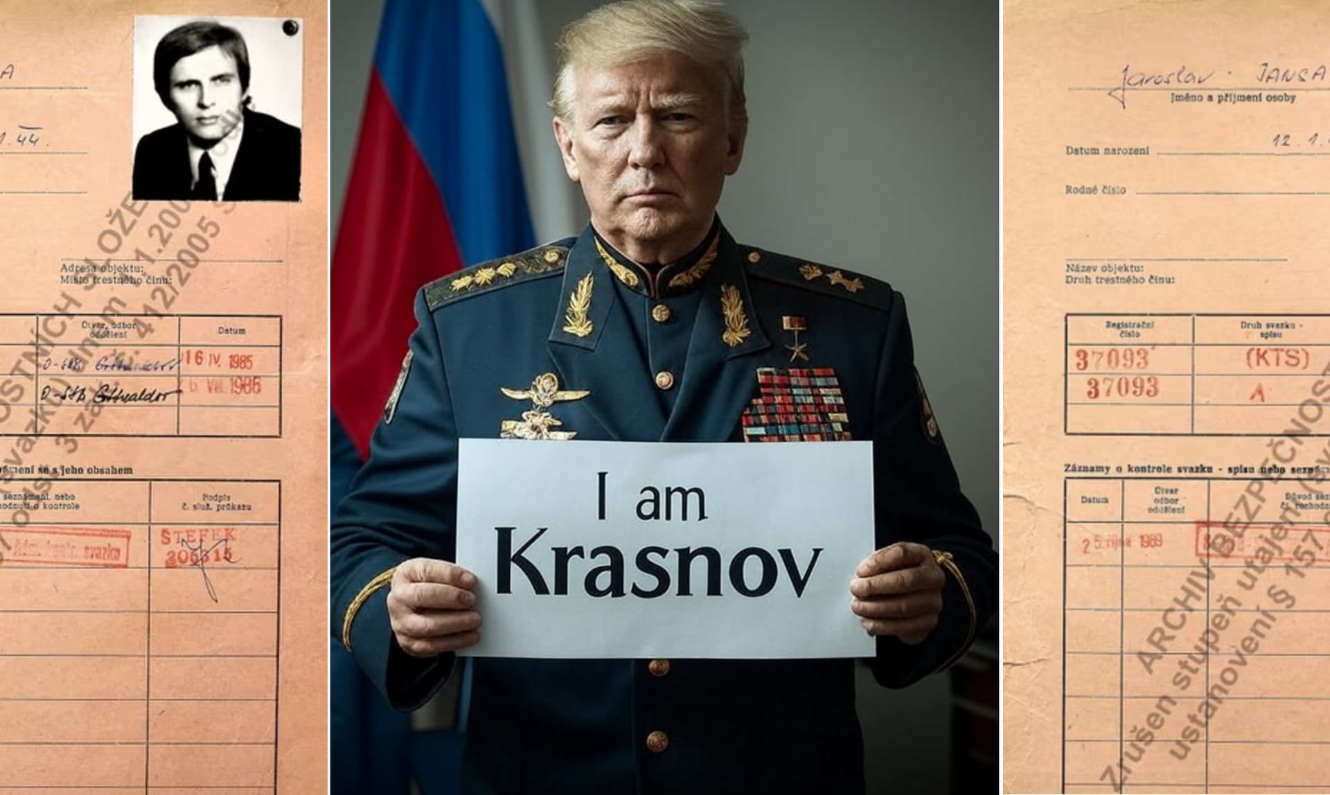 Donald Trump Recruited By KGB Under Codename Krasnov Rumor meme template - Donald Trump Krasnov