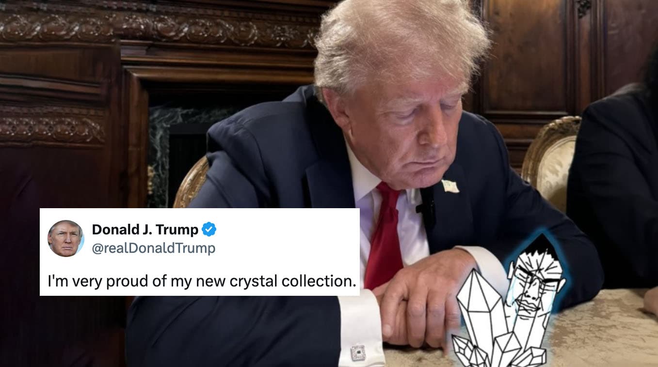 Donald Trump Trapping Liberals In Crystals meme template - Donald Trump Crystal