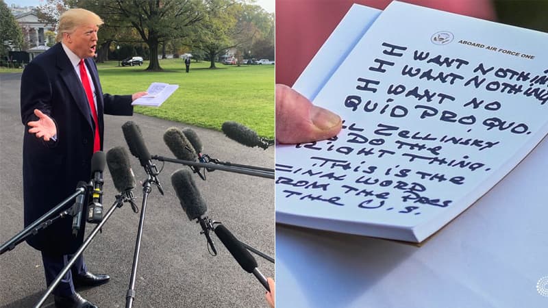 Donald Trump's "I Want Nothing" Note meme template - I Want Nothing