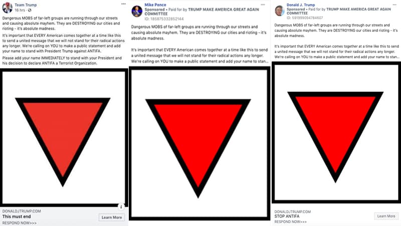 Donald Trump's Red Triangle Posts meme template - Donald Trump Red Triangle