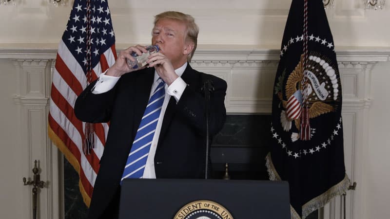 Donald Trump's Water Break meme template - Donald Trump Water Break